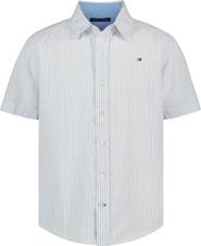 Tommy Hilfiger Kids' Seersucker Short Sleeve Button-Up Shirt