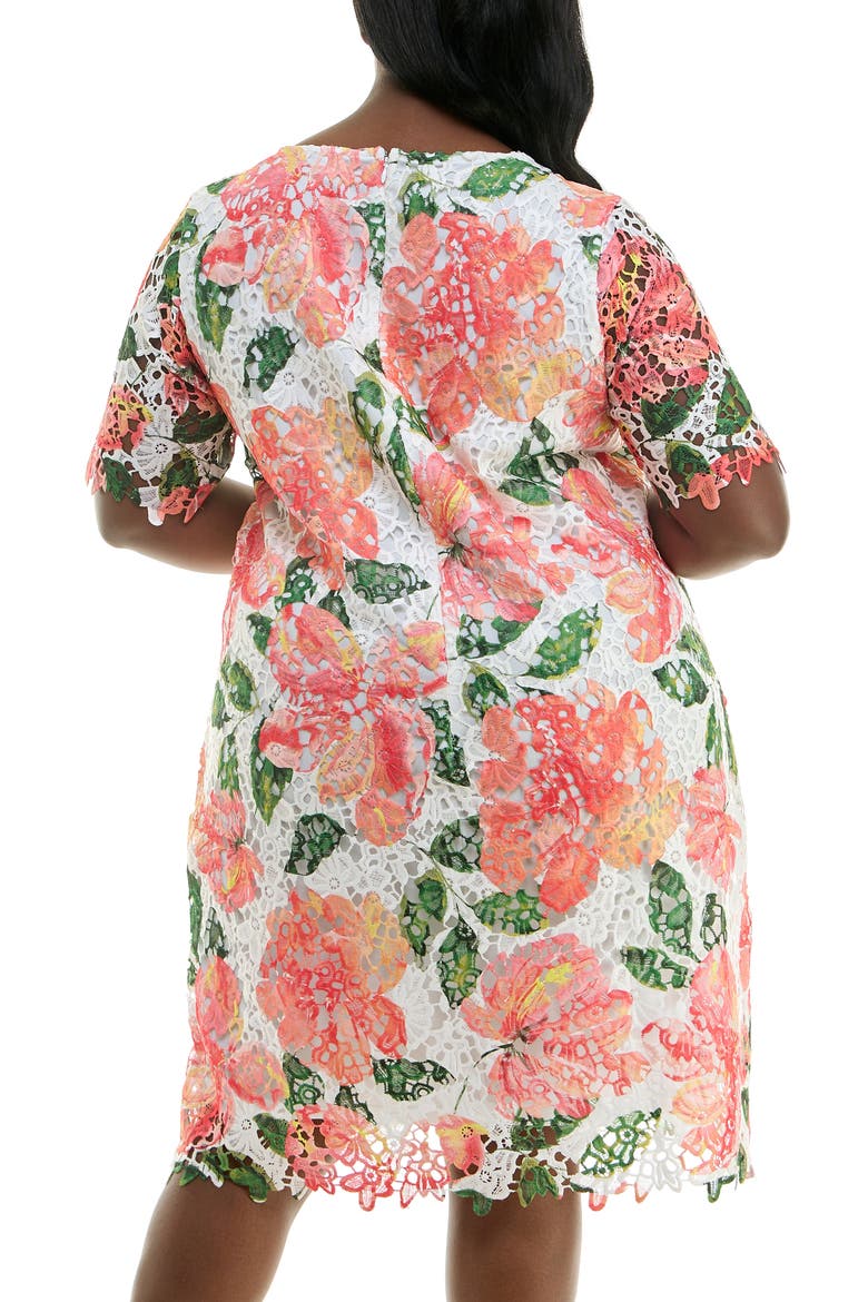 Elbow Sleeve Lace Dress, Alternate, color, MANGO MULTI