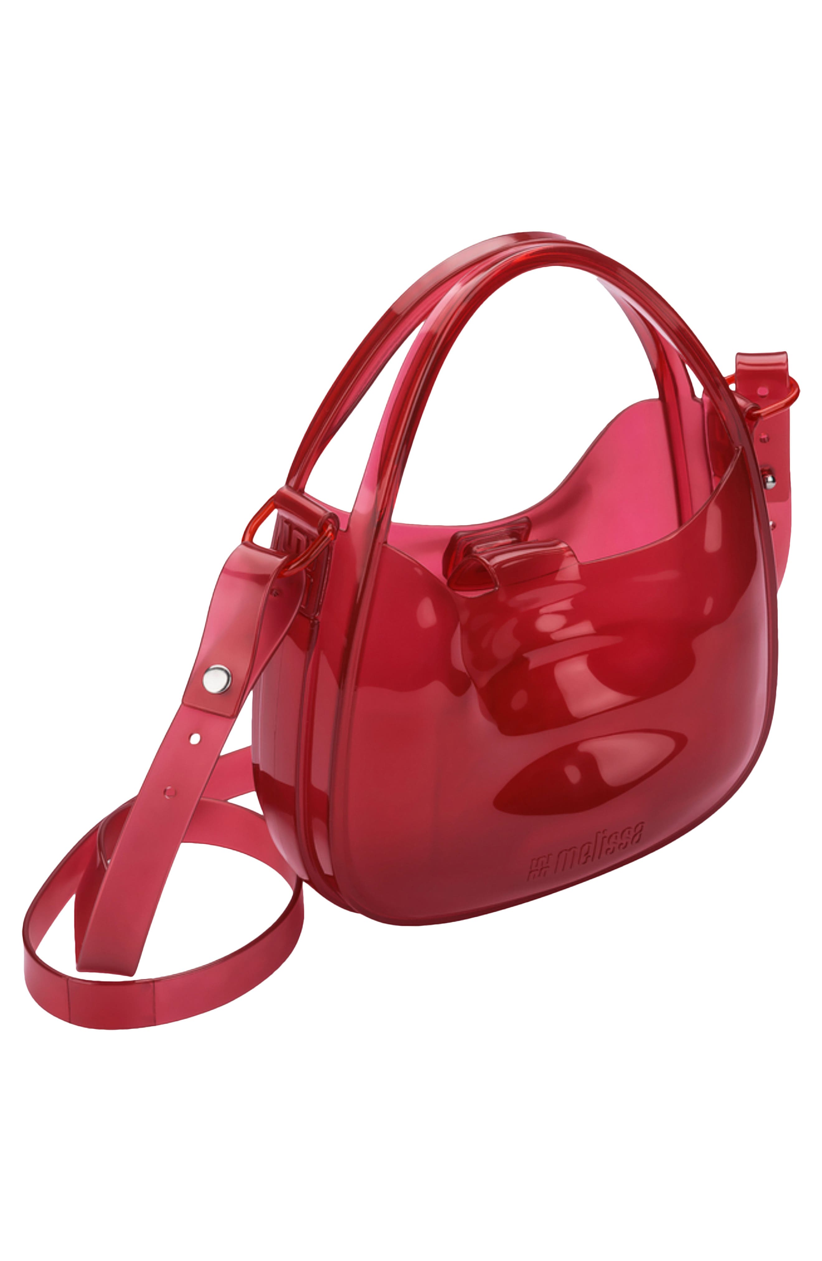 Mirror Crossbody Bag, Alternate, color, TRANSPARENT RED