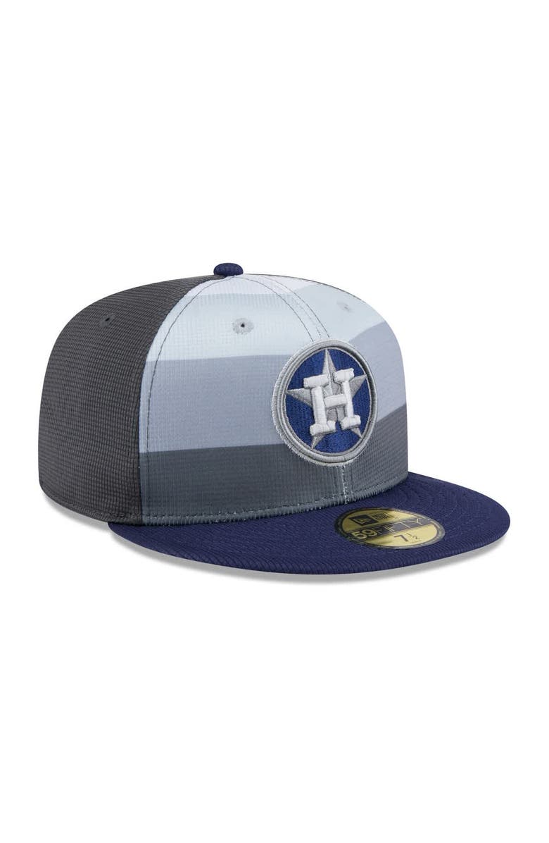 New Era Men's New Era Gray/Navy Houston Astros 2025 Batting Practice 59FIFTY Fitted Hat, Alternate, color, Gray