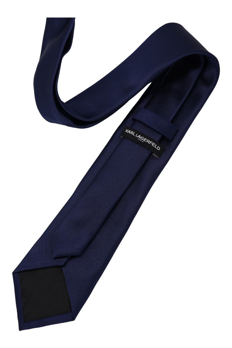 Satin Solid Tie, Main, color, NAVY