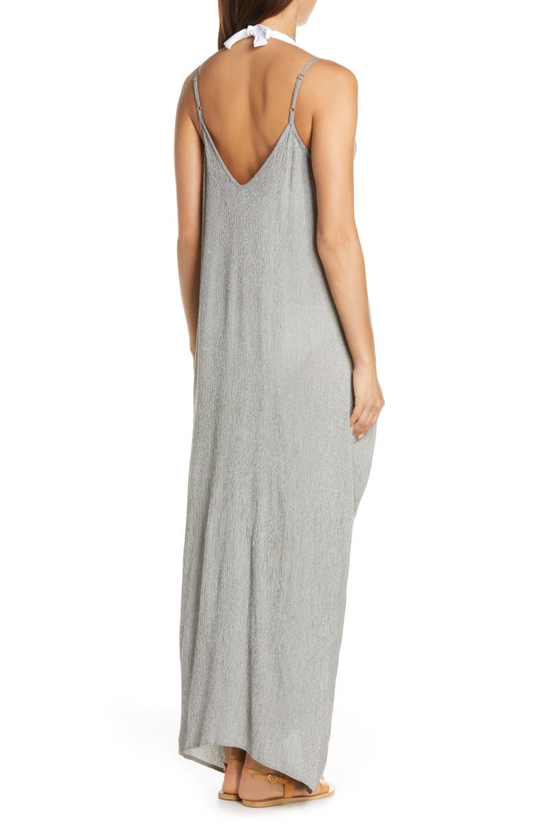 Cover-Up Maxi Dress, Alternate, color, BLACK MICRO STRIPE