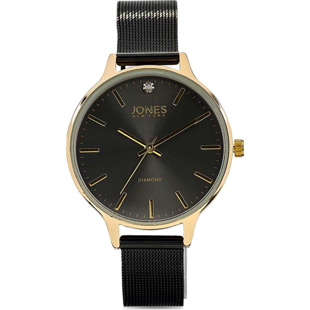 Jones New York Diamond Mesh Strap Watch, 36mm In Black