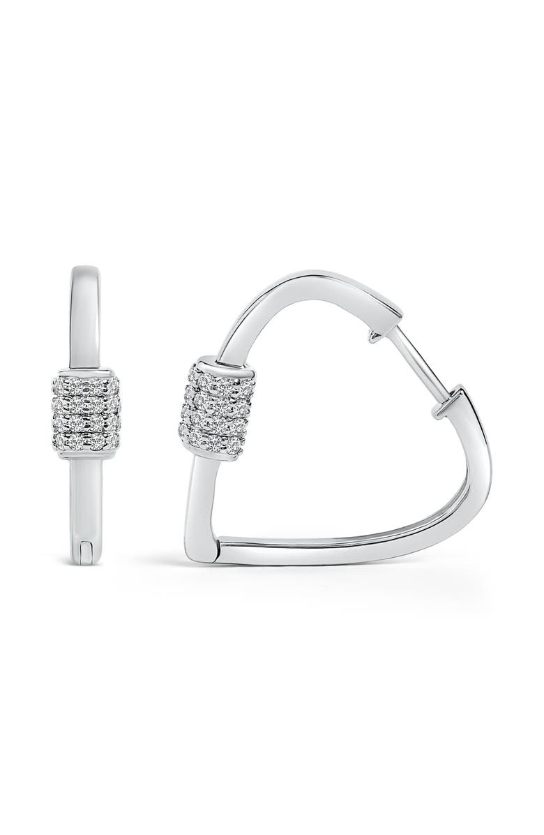 Haus of Brilliance 10K Gold 3/8 Cttw Lab Grown Diamond Heart Shaped Huggie Hoop Earrings, Alternate, color, White