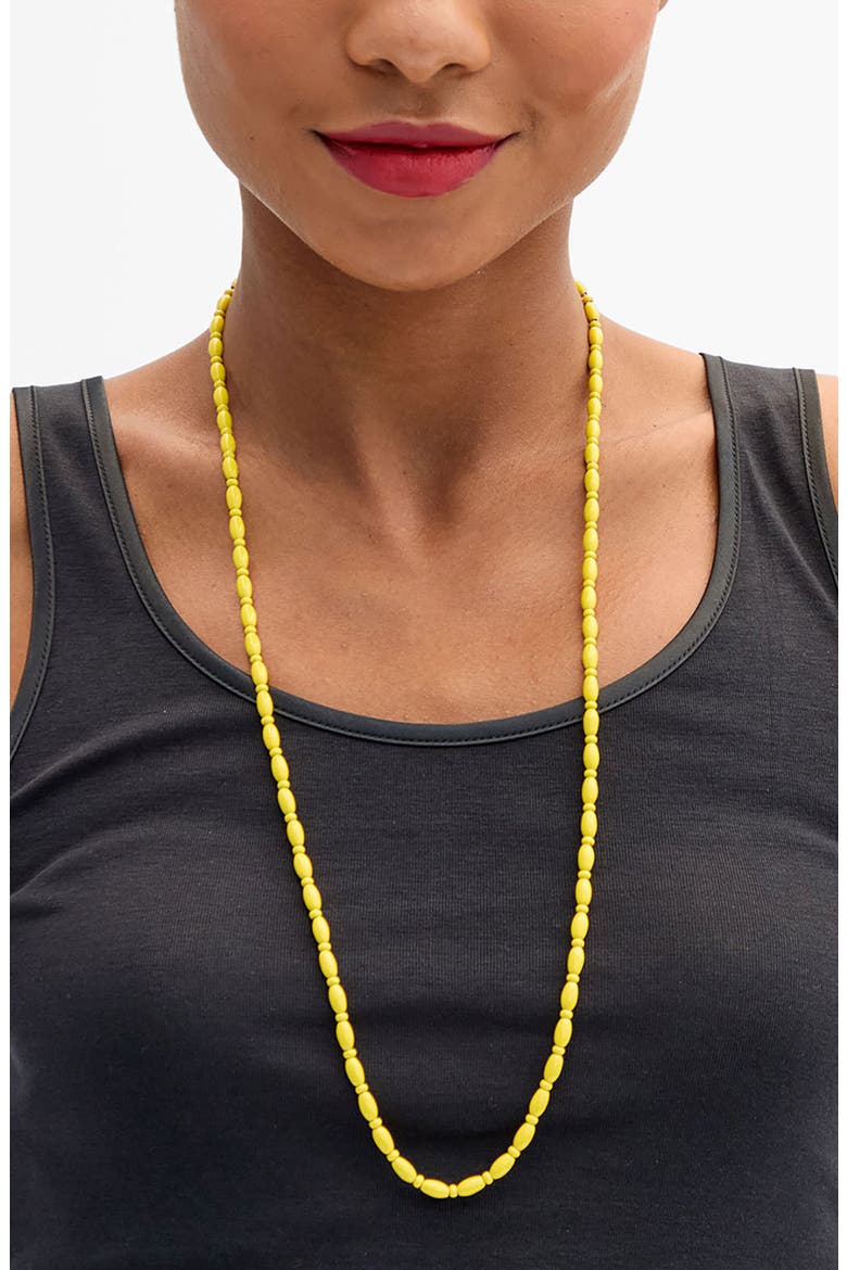 Enamel Barrel Chain Necklace, Main, color, YELLOW