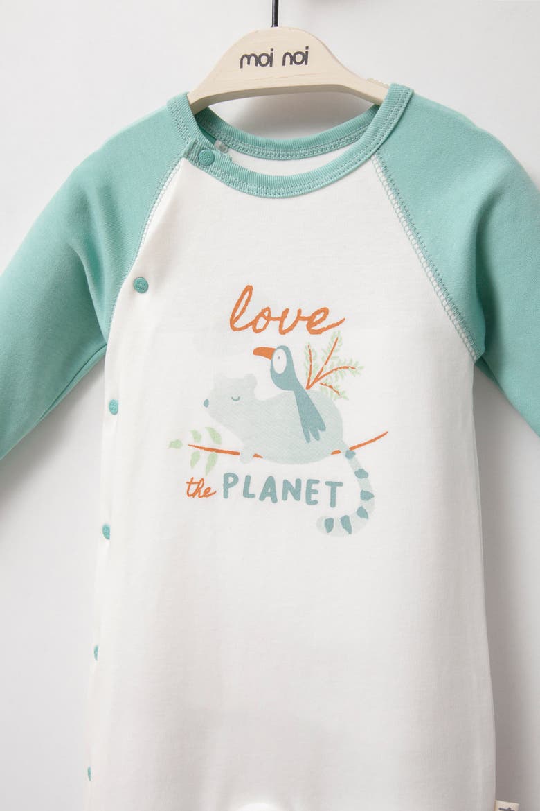 Love The Planet One-Piece Set, Alternate, color, Blue-Green