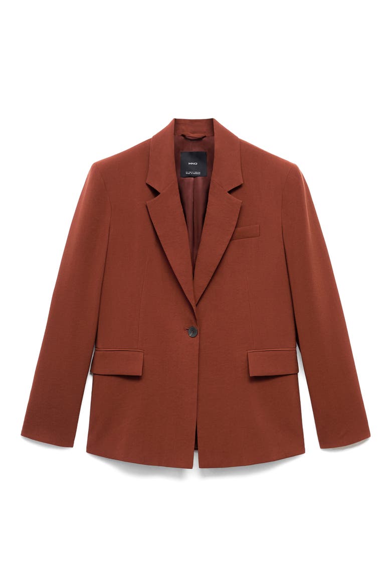 One-Button Suit Blazer, Alternate, color, BURNT ORANGE