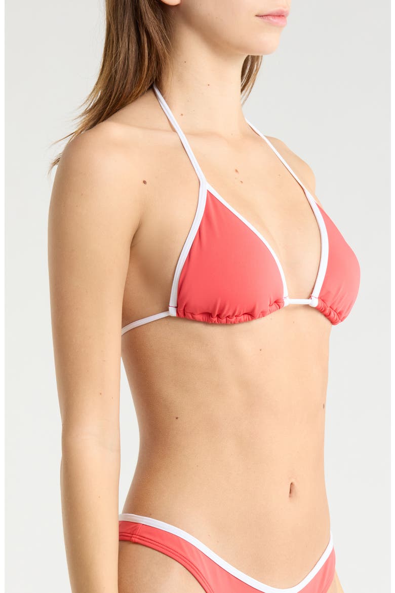 Classic Surf Triangle Bikini Top, Alternate, color, RED