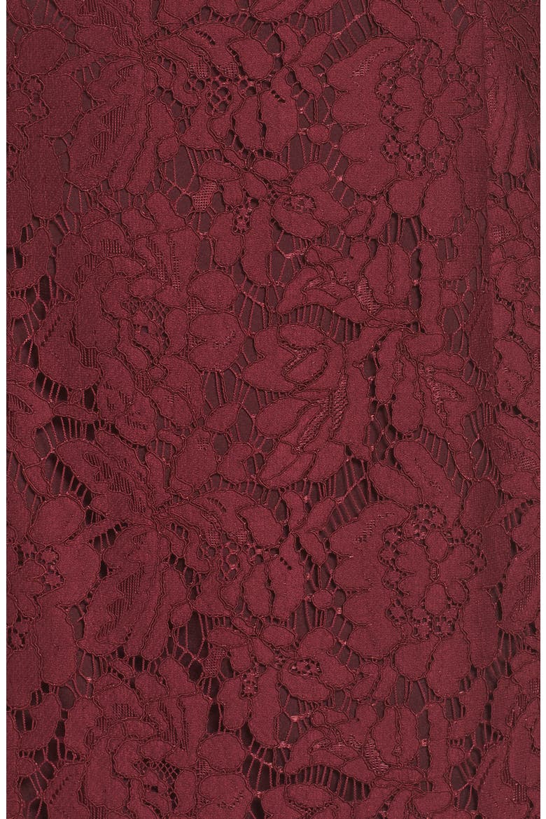 Off the Shoulder Lace Dress, Alternate, color, BURGUNDY LONDON