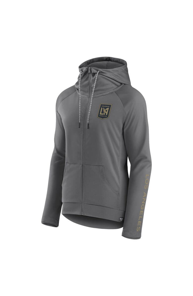 FANATICS Women's Fanatics Branded Gray LAFC Iconic Raglan Full-Zip Hoodie, Alternate, color, Gray