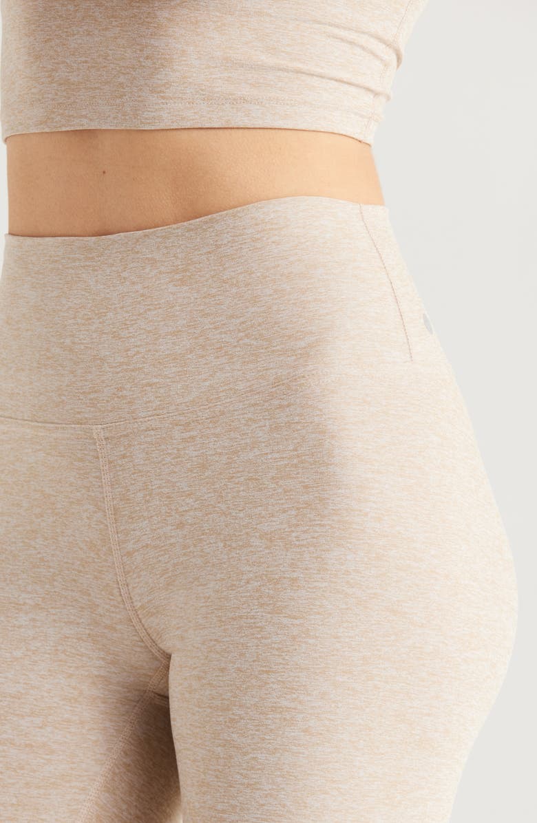 Zella Renew Mélange High Waist Leggings, Alternate, color, Tan Thread Melange