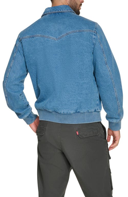 Levi's Western Bomber Jacket In Medium Wash Denim