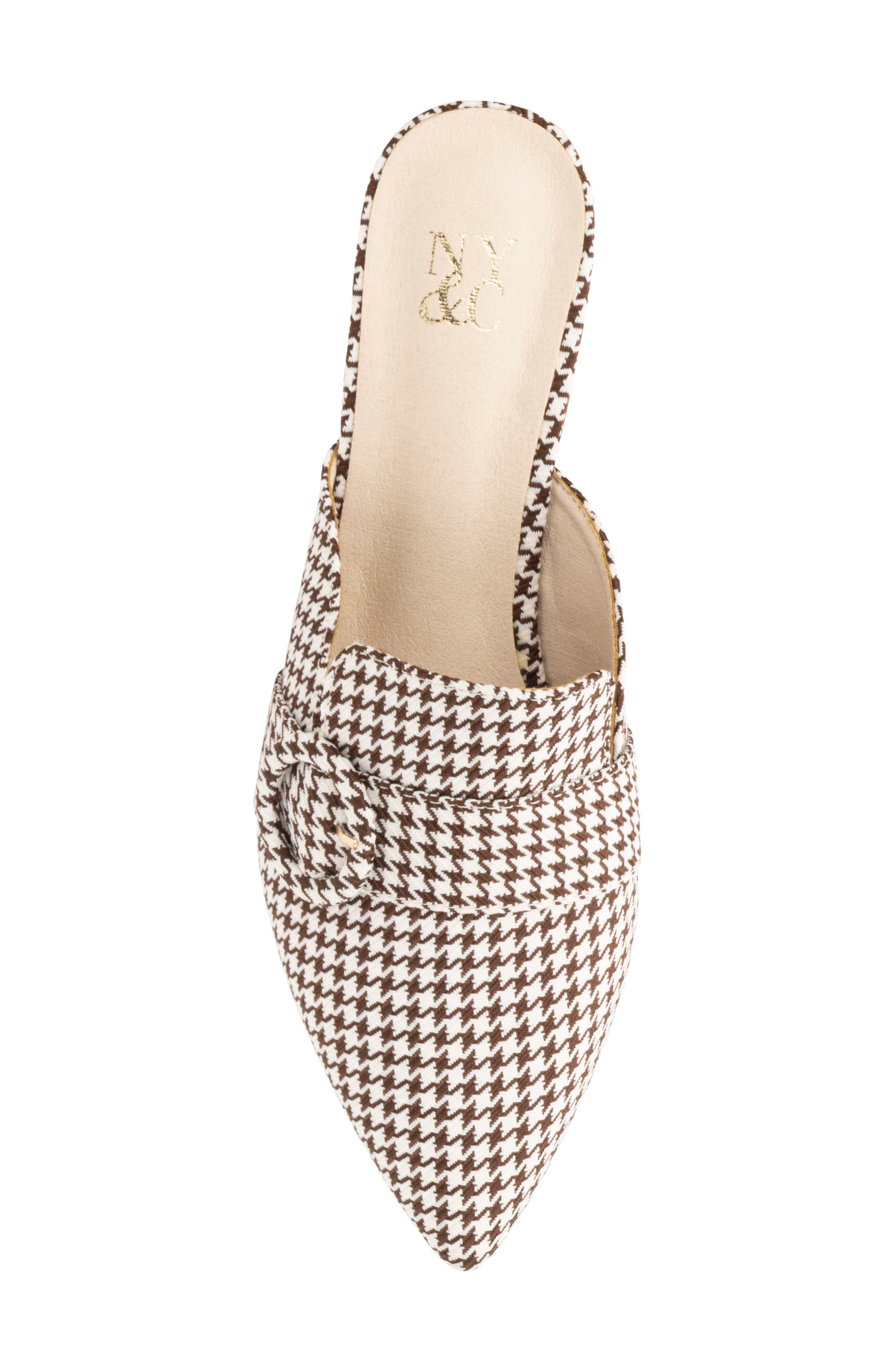NEW YORK AND COMPANY Parker Houndstooth Mule, Alternate, color, Brown