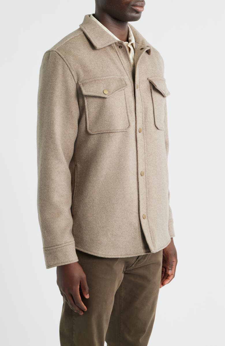 Nordstrom Wool Blend Shirt Jacket, Alternate, color, Oatmeal Heather