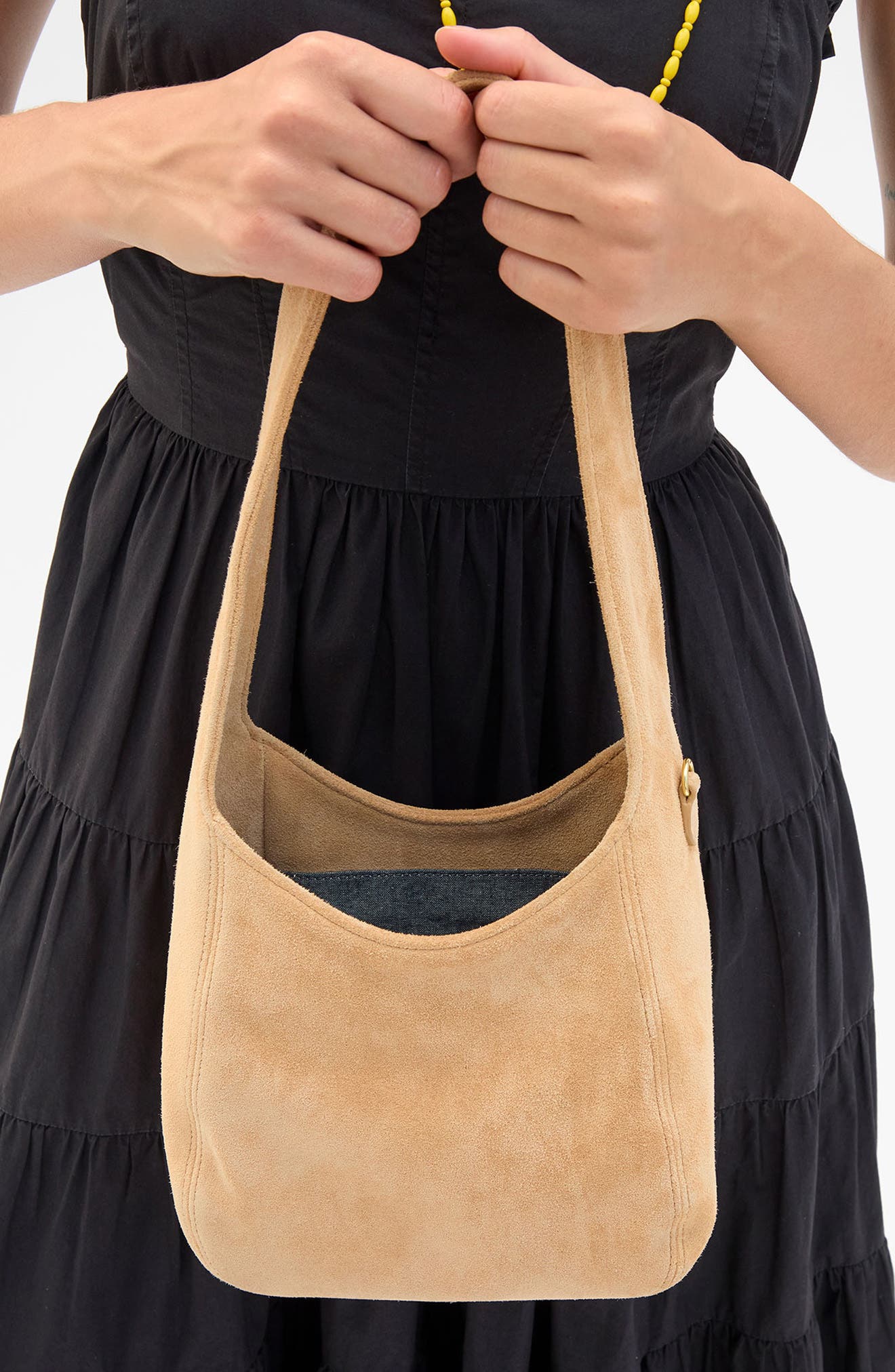 Petit Bando Suede Hobo Bag, Alternate, color, DUNE