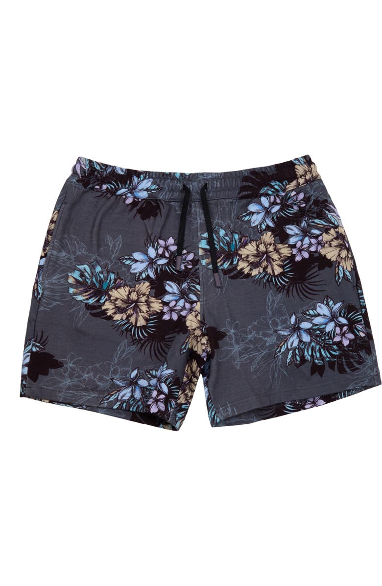 Lords of Harlech Exotic Floral Mens Lounge Short, Alternate, color, Exotic Floral Black