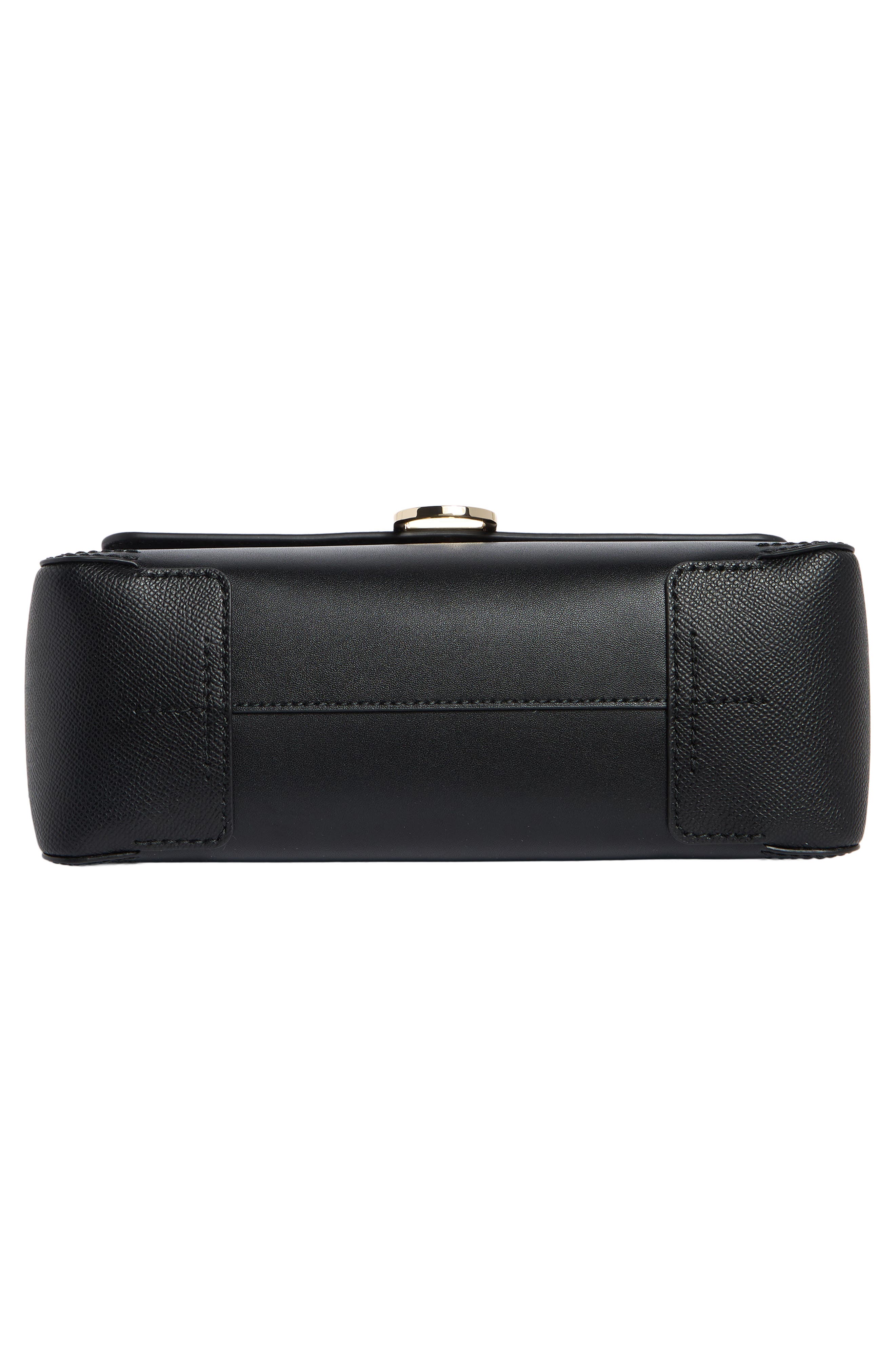 Furla Circe Small Leather Satchel, Alternate, color, Nero