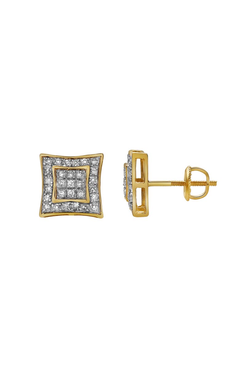 LuvMyJewelry Espelho 10K Yellow Gold Diamond Unisex Earrings - 0.21 Cts, Main, color, 10K Yellow Gold
