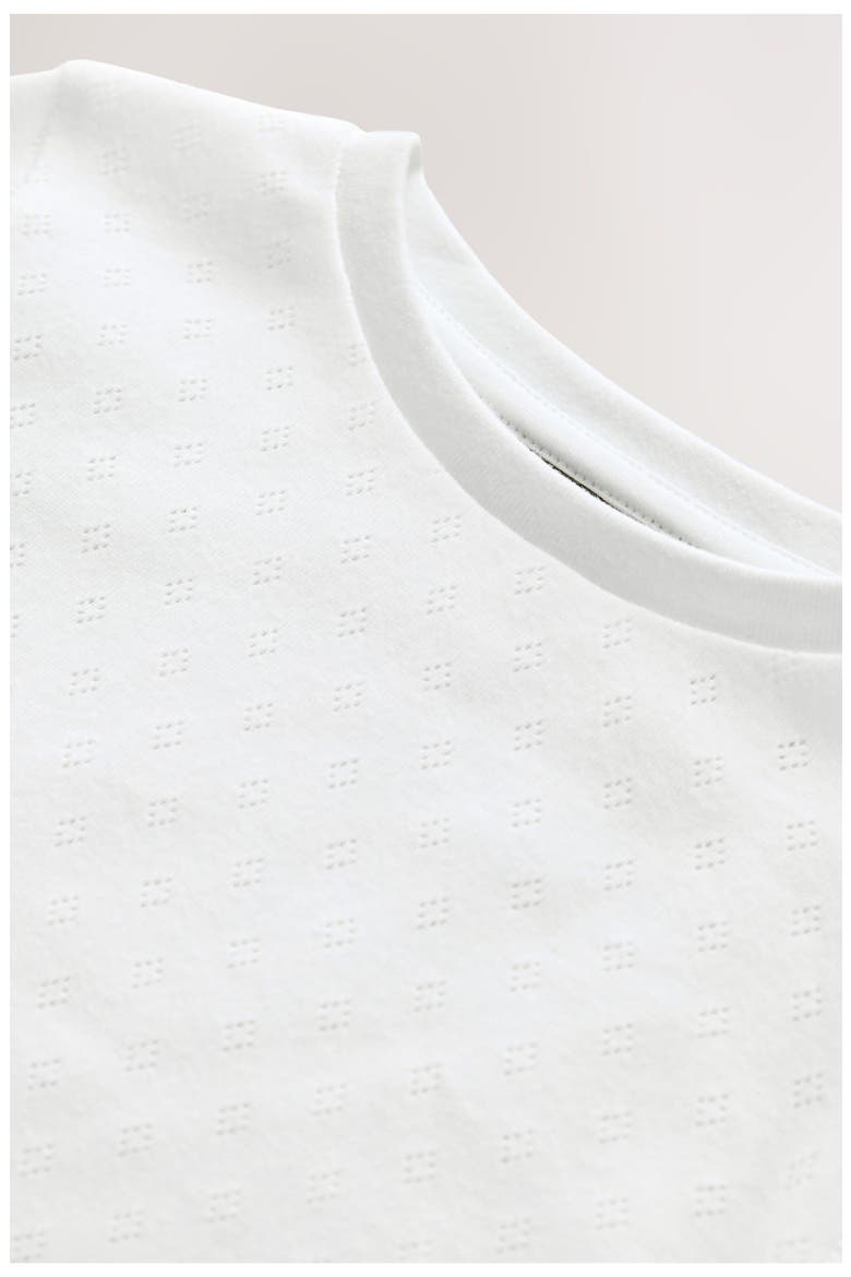 Kids' Scalloped Hem T-Shirt, Alternate, color, WHITE