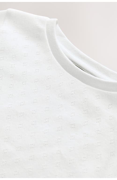 Next Kids' Scalloped Hem T-shirt In White