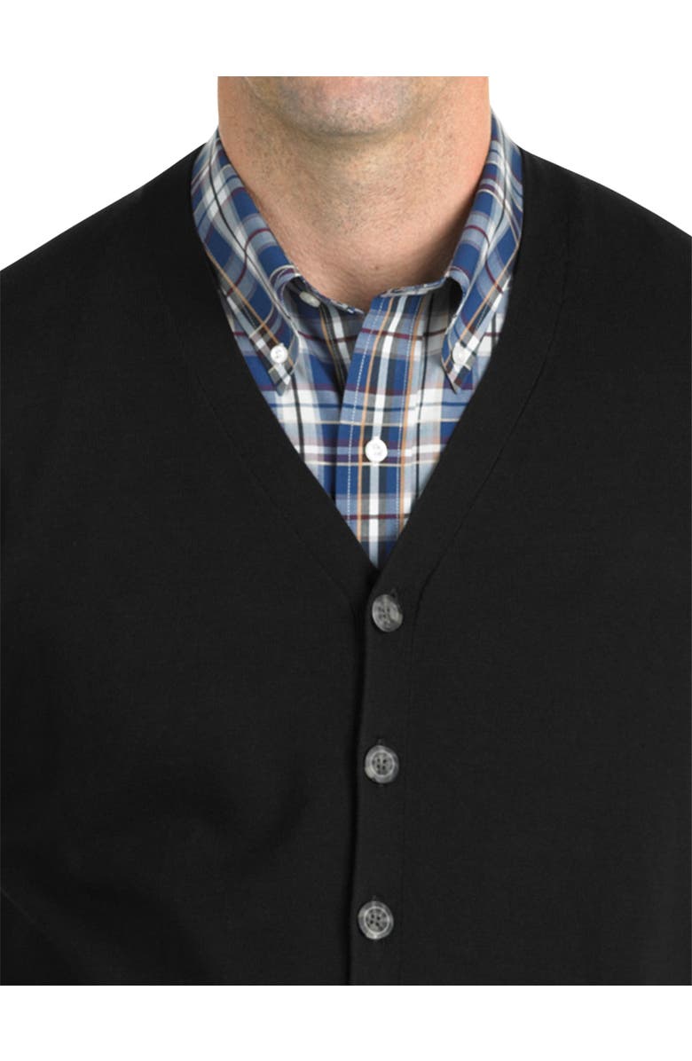 Oak Hill by DXL Big & Tall Button-Front Sweater Vest, Alternate, color, Black