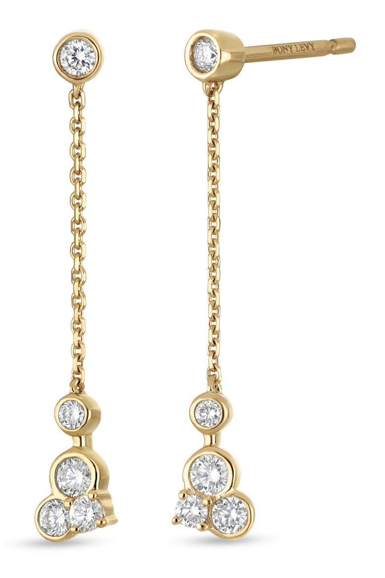 18K Gold Monaco Diamond Chain Drop Earrings, Main, color, 18K YELLOW GOLD/ DIAMOND