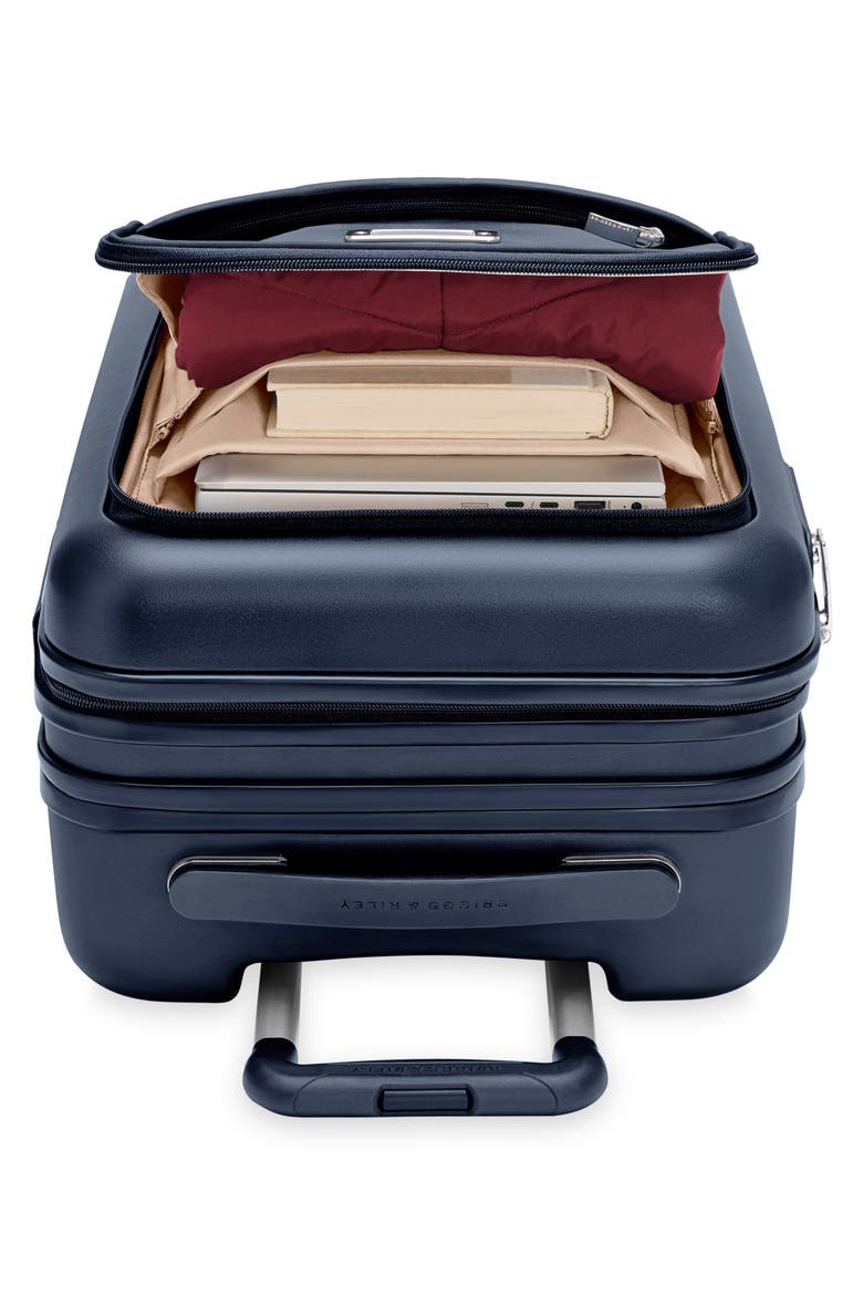 Sympatico Essential 22-Inch Front Pocket Expandable Spinner Carry-On, Alternate, color, NAVY