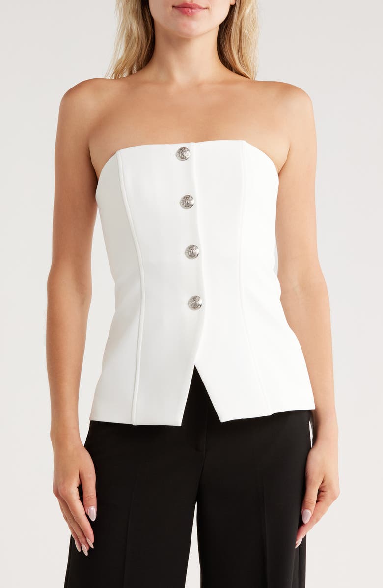 Veronica Beard Forman Bustier Top, Main, color, Off White