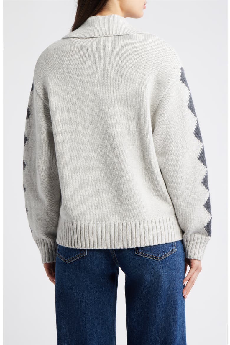 Rhea Ski Graphic Cardigan, Alternate, color, POWDER GREY
