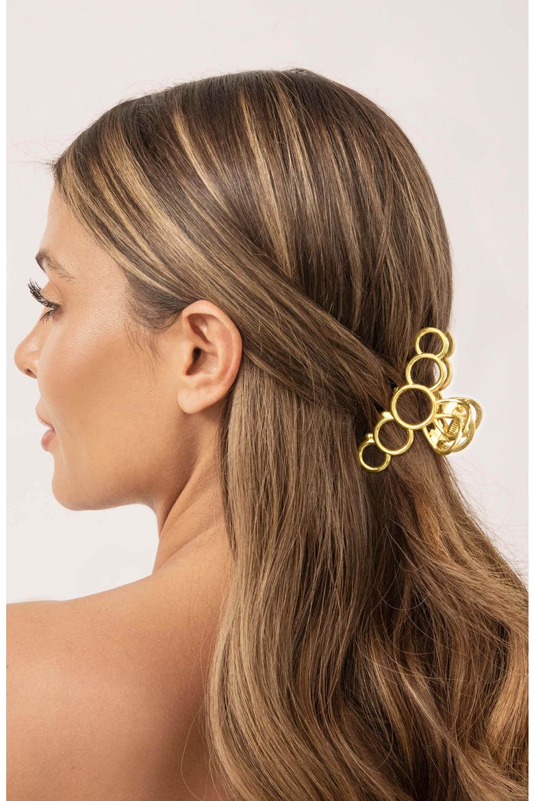 Open Ring Claw Clip, Alternate, color, GOLD