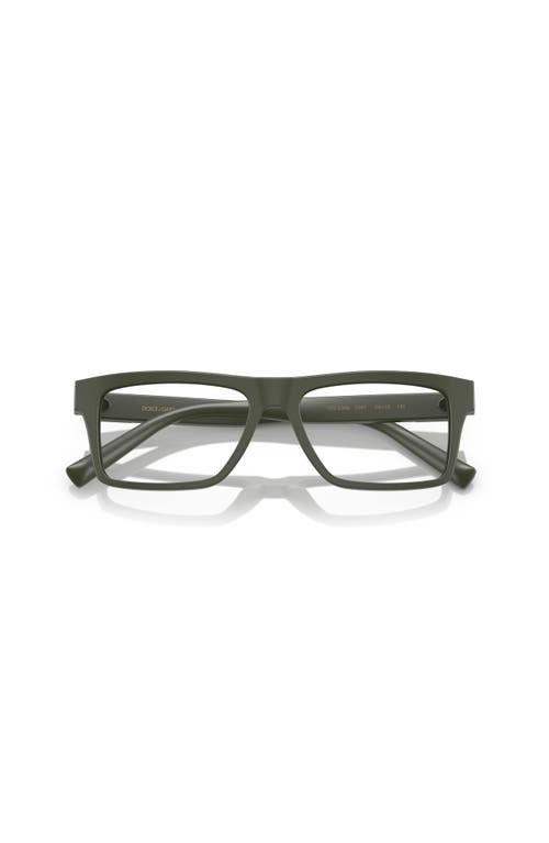 Dolce & Gabbana Dolce&gabbana 52mm Rectangle Optical Glasses In Green