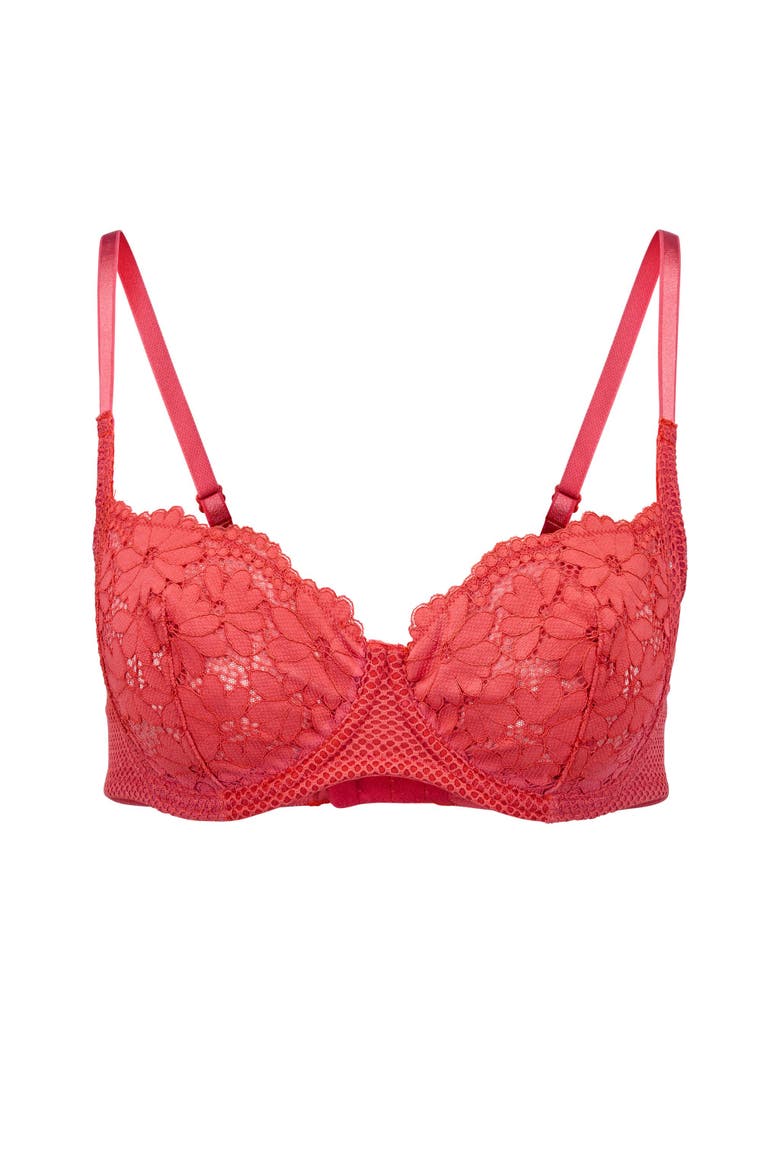 Roxanne Unlined Balconette Bra, Alternate, color, Dark orange