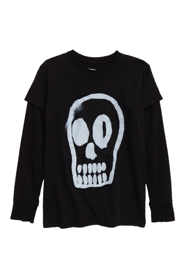 Dizzy Skull Graphic T-Shirt, Main, color, BLACK