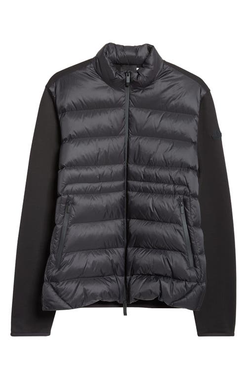 Moncler Black Wool Blend Tricot Cardigan In Black