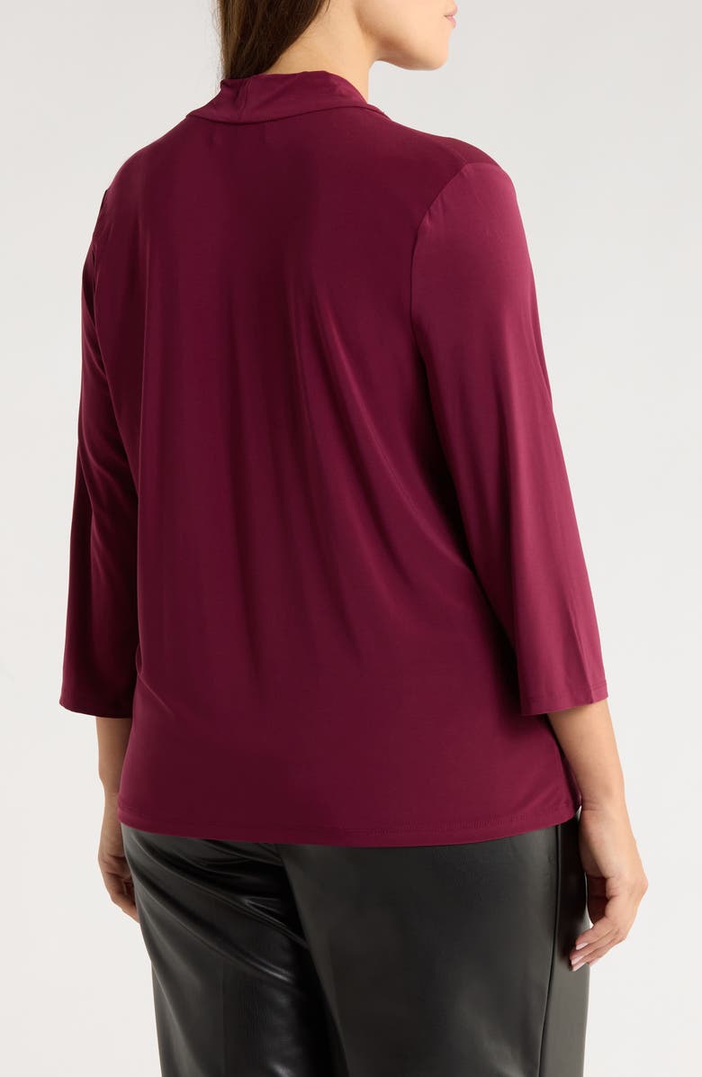 KASPER Tie Neck Top, Alternate, color, Shiraz