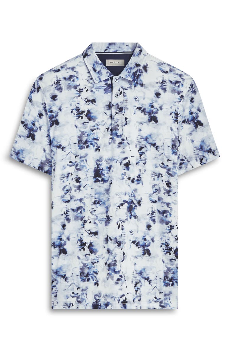 Bugatchi Hendrix Digital Watercolor Print Pima Cotton Polo, Alternate, color, Classic Blue