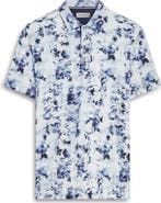 Bugatchi Hendrix Digital Watercolor Print Pima Cotton Polo