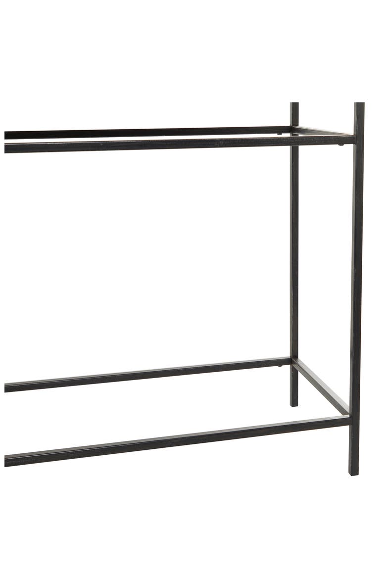 Black Metal Rustic Console Table with Brown Wood Top, Alternate, color, BROWN