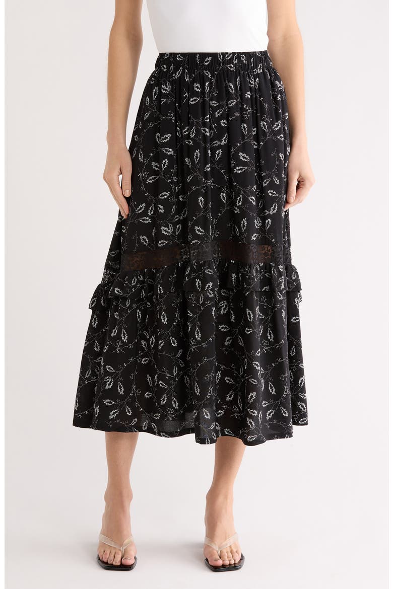 Melrose and Market Ruffle Lace Inset Maxi Skirt (Women