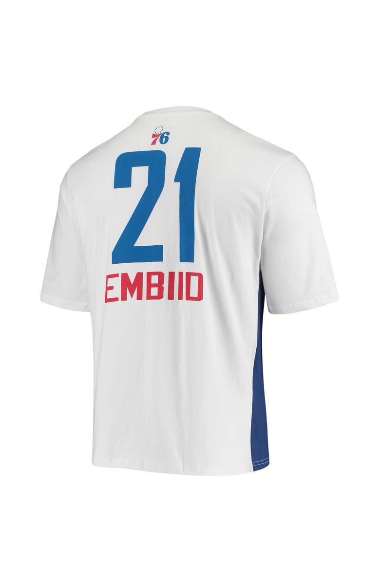 FANATICS Men's Fanatics Branded Joel Embiid White Philadelphia 76ers Yoke T-Shirt, Alternate, color, 