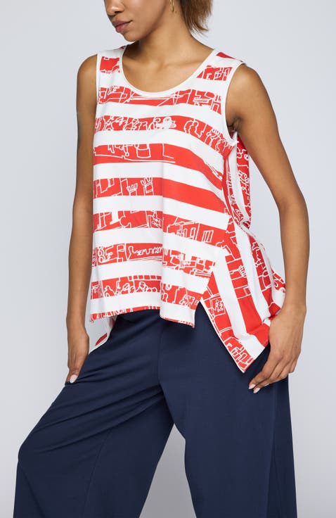 Ondine Striped High-Low Top