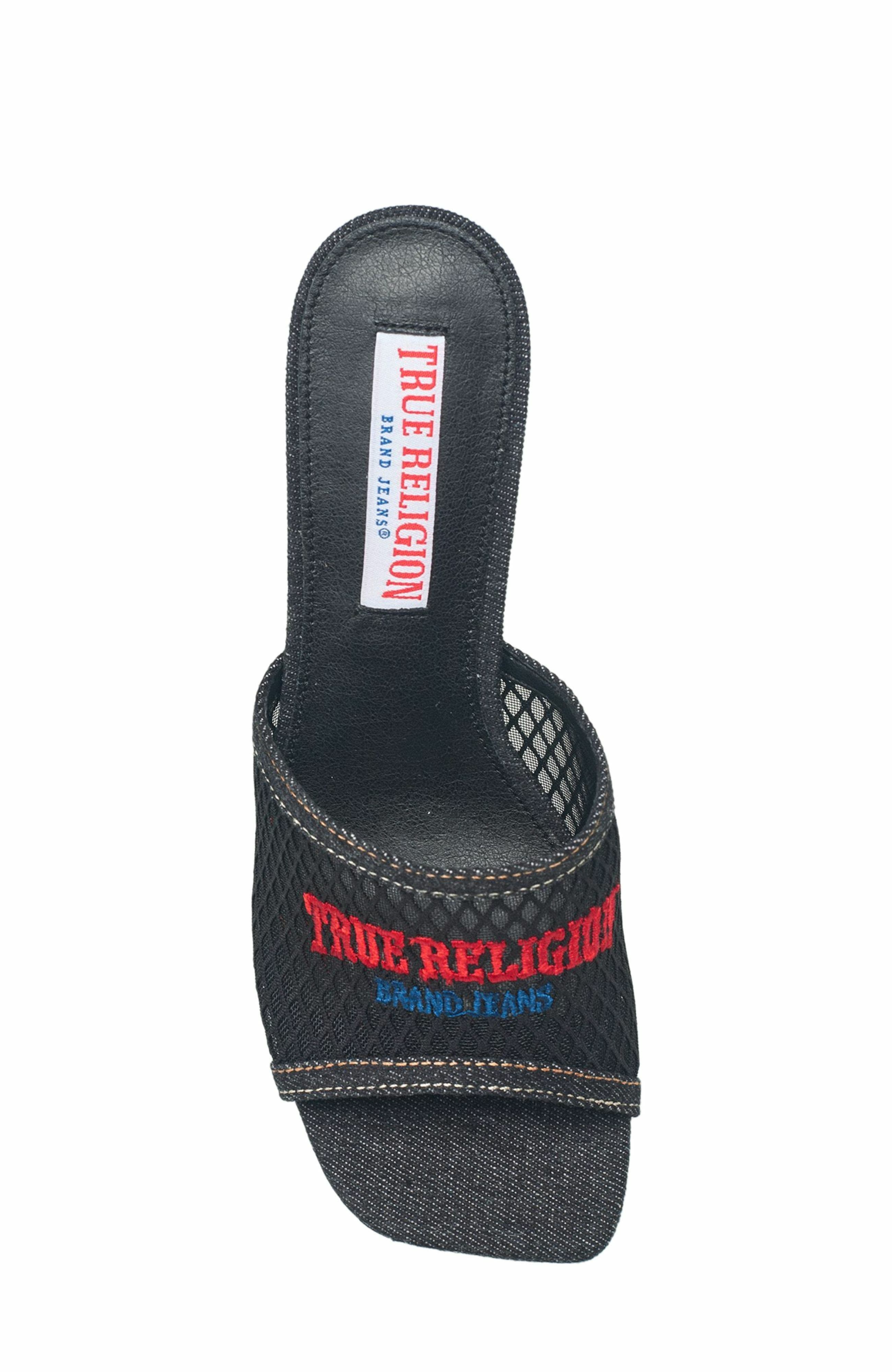 True Religion Coi Mesh Slip on Heel, Alternate, color, Black