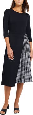 Misook Contrast Panel Knit Dress
