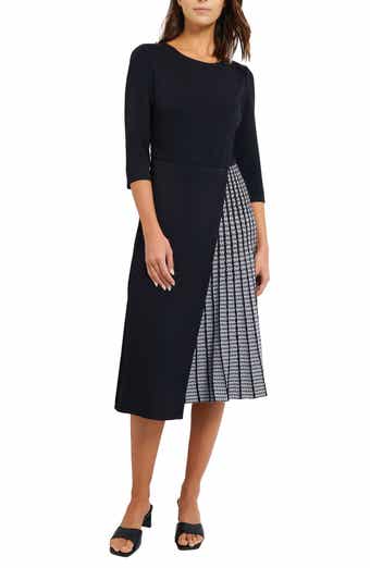 Misook Contrast Panel Knit Dress