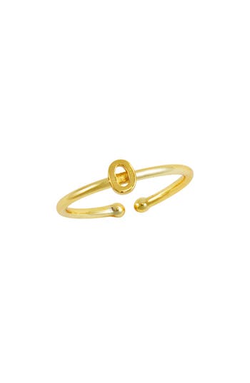 Savvy Cie Jewels 18k Yellow Gold Plated Initial Ring In Gold I
