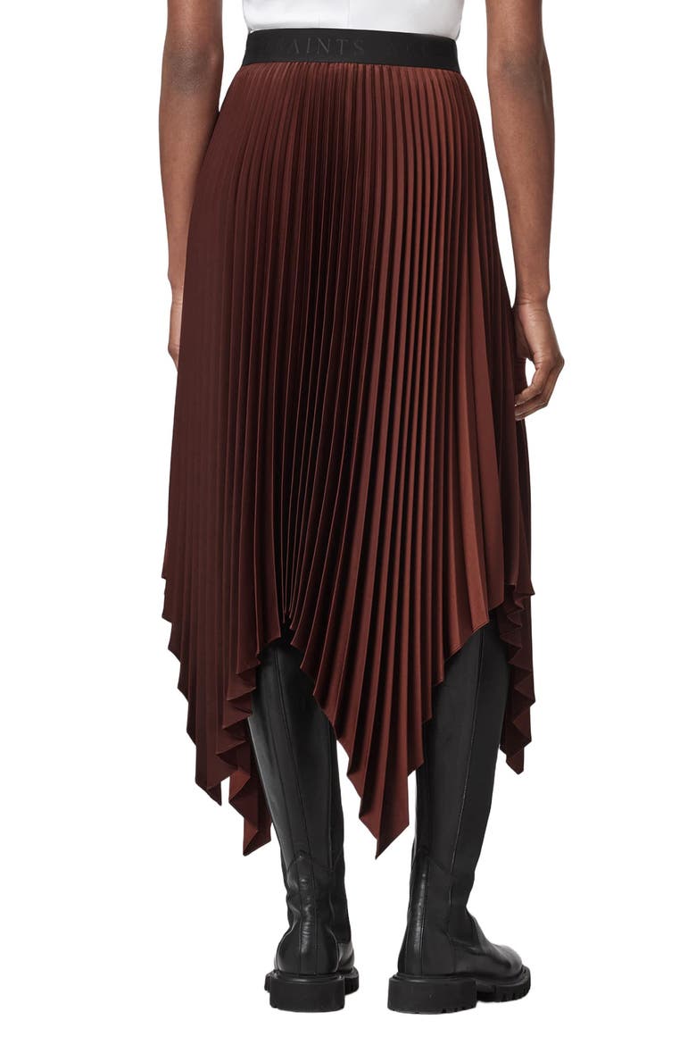 Elisa Pleated Midi Skirt, Alternate, color, BURGUNDY RED
