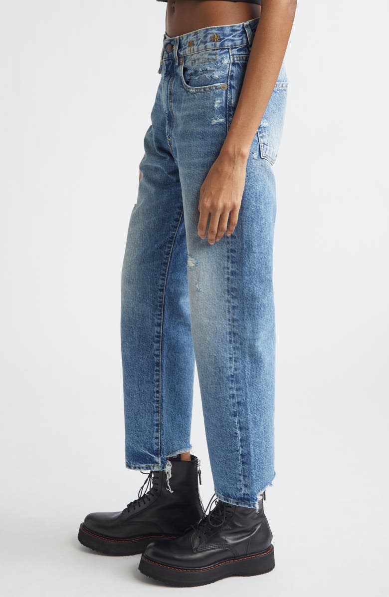 R13 Distressed Boyfriend Jeans, Alternate, color, Bain W Rips