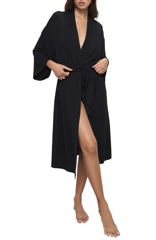 Eberjey Gisele Longline Robe in Black at Nordstrom, Size Medium