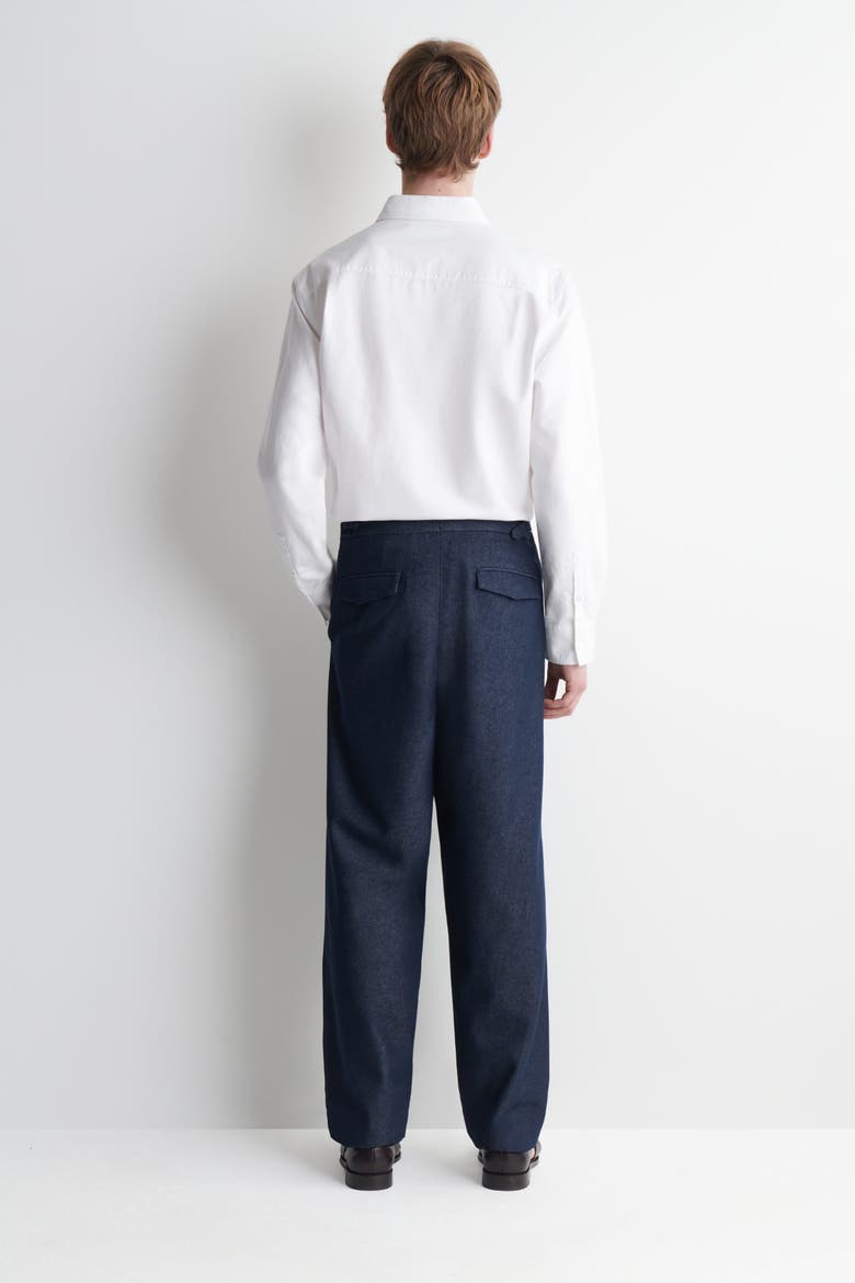 Denim-Effect Relaxed-Fit Tapered Pants, Alternate, color, INDIGO