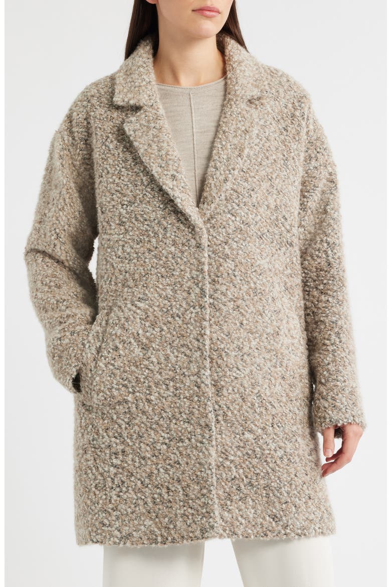 Notch Collar Long Coat, Alternate, color, BISCUIT BEIGE